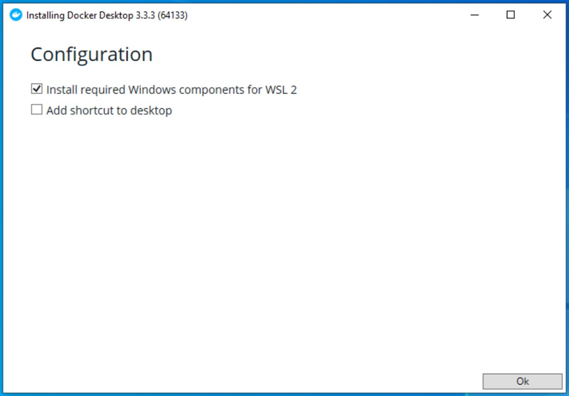 Убедитесь, что установлен флажок «Установить необходимые компоненты Windows для WSL 2».