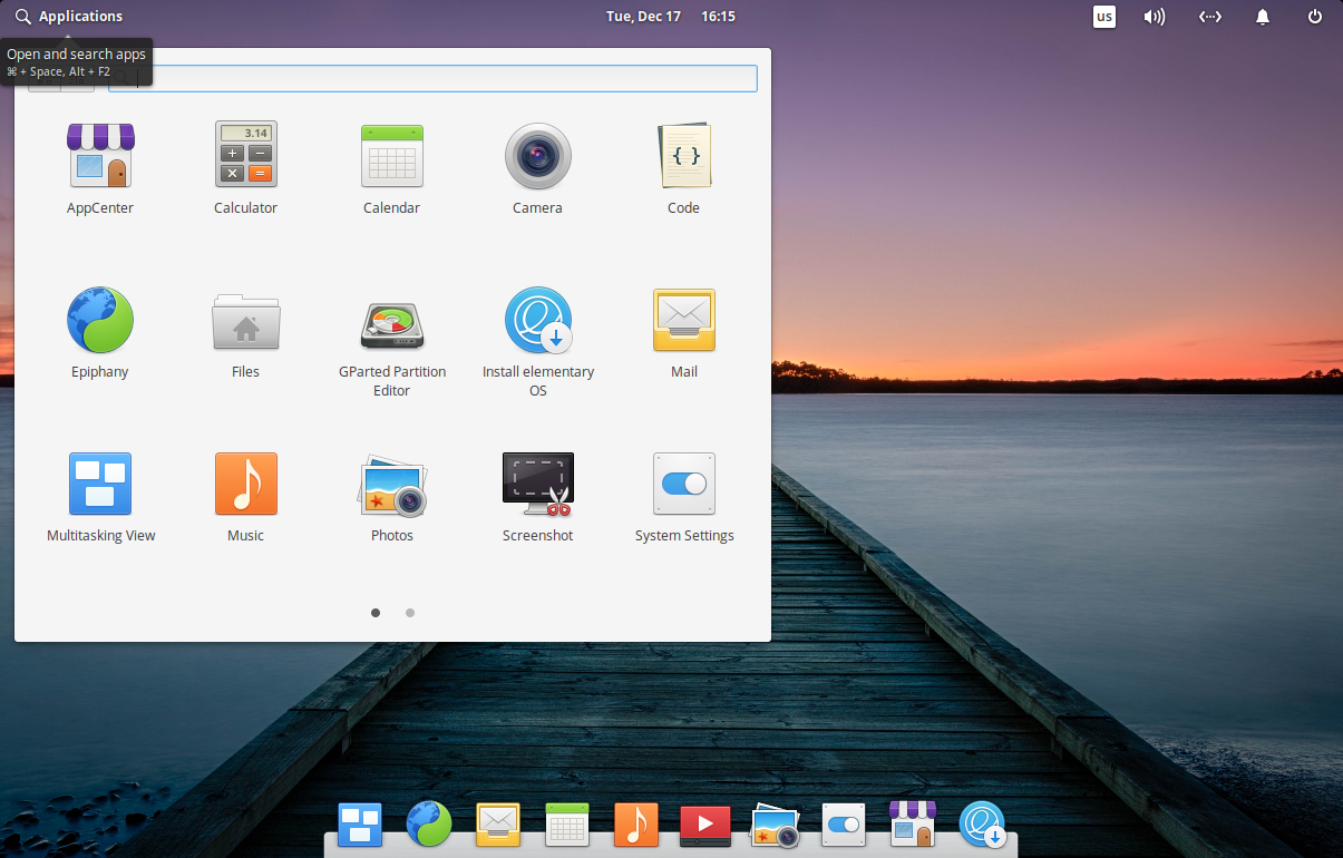 Обзор Elementary OS — меню и док-станция (Elementary OS 5.1)