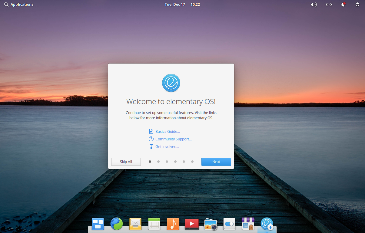 Обзор Elementary OS — новый экран приветствия
